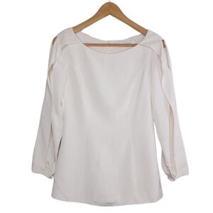 Kimora Lee Simmons Cold Shoulder Silk Blend Blouse
